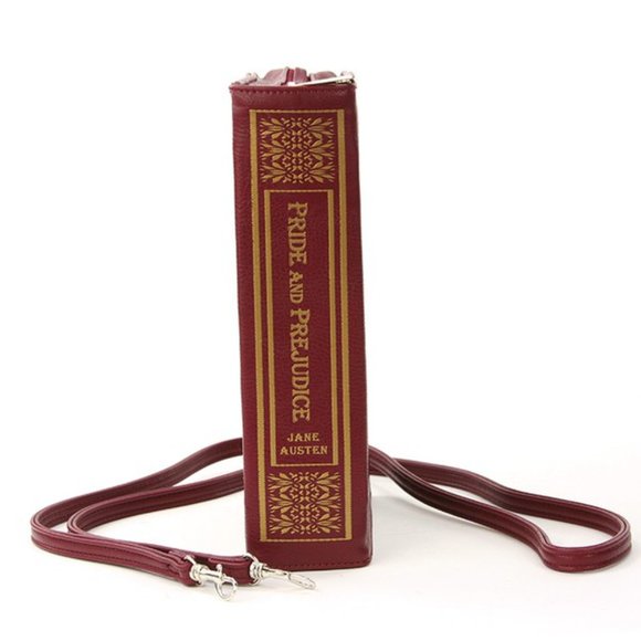 Red Pride and Prejudice Book Purse Crossbody or Wallet! Unique Gift Austen Fans! - Picture 2 of 3